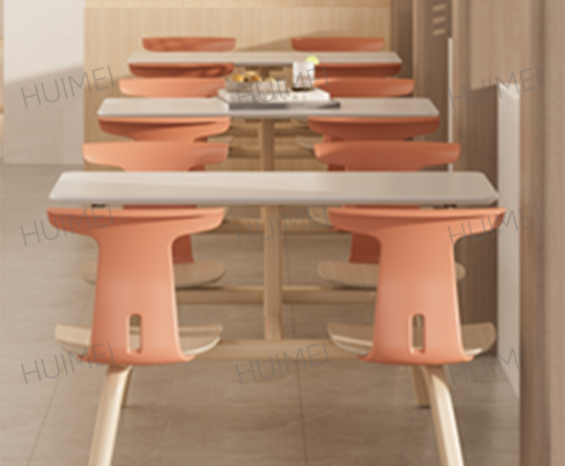 Huimei Integrated 4-Person Teacher Dining Table with Fixed Seats (White/Yellow/Red) HMZX-016 Huimei Integrated 4-Person Teacher Dining Table with Fixed Seats (White/Yellow/Red) HMZX-016